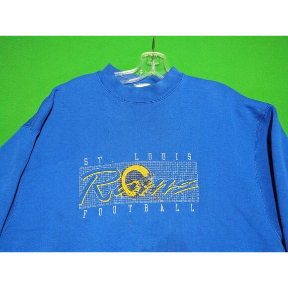 Vintage St Louis Rams Sweatshirt Adult Large NFL Football 90s Distressed Retro - Picture 6 of 16